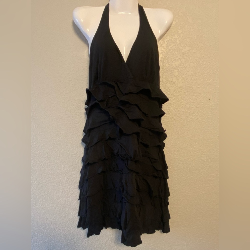 EXPRESS Sexy Black Halter Ruffle Dress